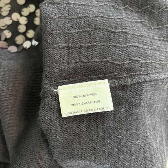 Eileen Fisher Merino Wool Purple Sequin Tank Top Shell Scoop Neck Size Small - Picture 5 of 6